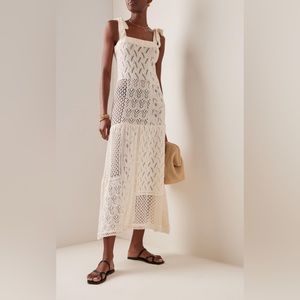 Zimmermann Anneke Patchwork Crocheted Cotton Midi Dress